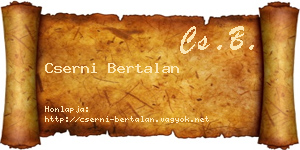 Cserni Bertalan névjegykártya